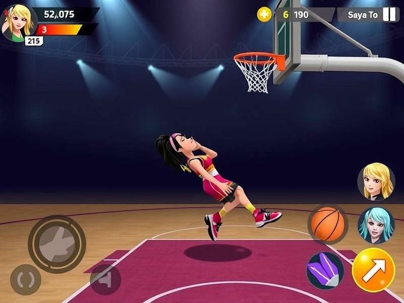 Diva Dunk Master gameplay screenshot showing basketball action
